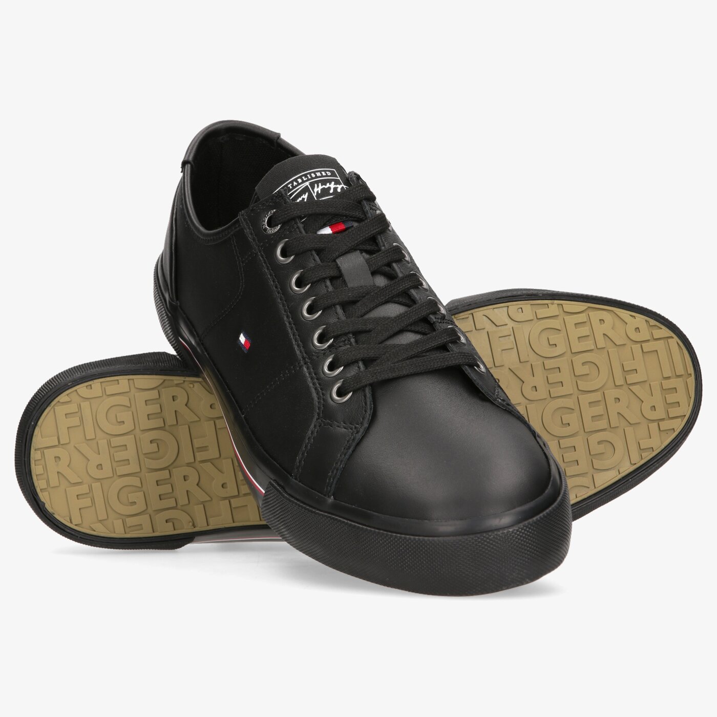 Męskie trampki TOMMY HILFIGER CORE CORPORATE LEATHER VULC fm0fm03999bds kolor czarny
