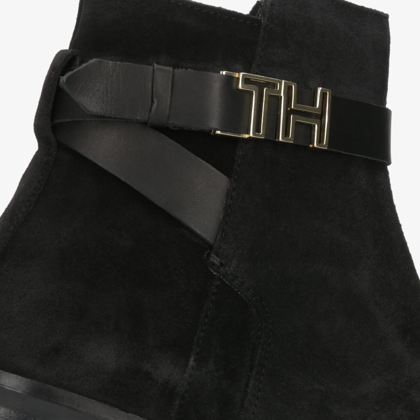 Damskie botki / sztyblety TOMMY HILFIGER TH HARDWARE FLAT BOOTIE fw0fw04277990 kolor czarny