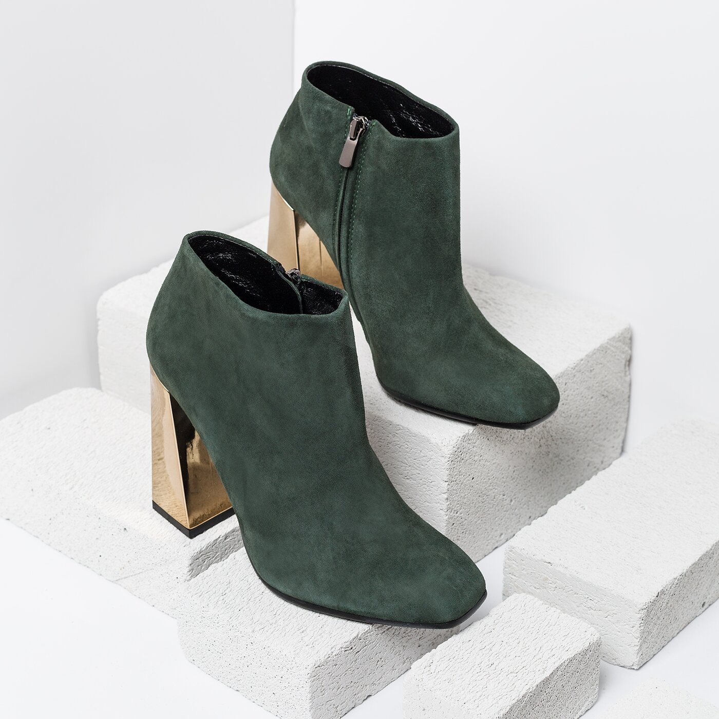 Damskie buty za kostkę BALDOWSKI BOTEK NA SŁUPKU D021644048009 d021644048009 kolor zielony