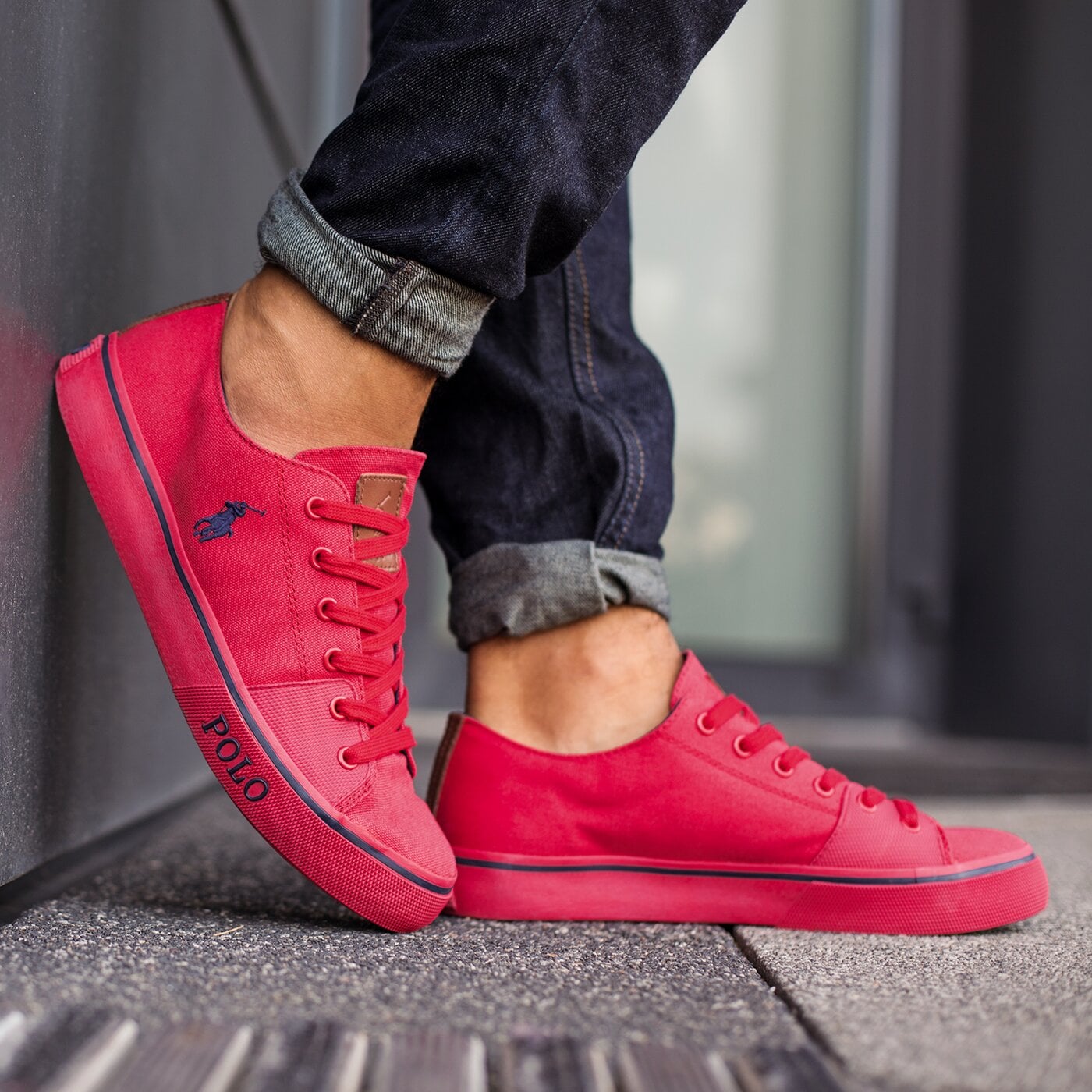 Męskie trampki POLO RL CANTOR LOW NE  816508692012 kolor czerwony