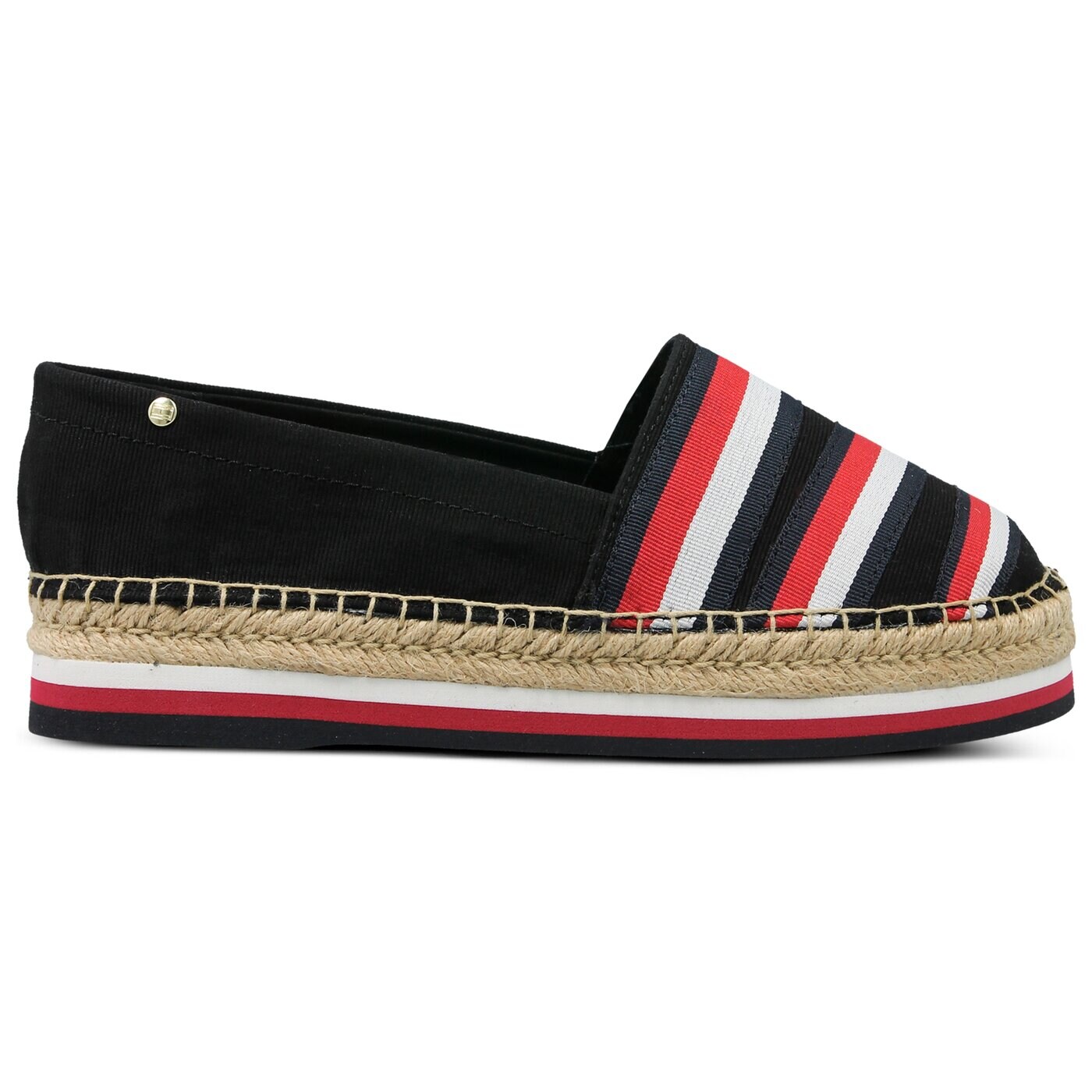 Damskie espadryle TOMMY HILFIGER CORPORATE RIBBON FLATFORM fw0fw02221990 kolor czarny
