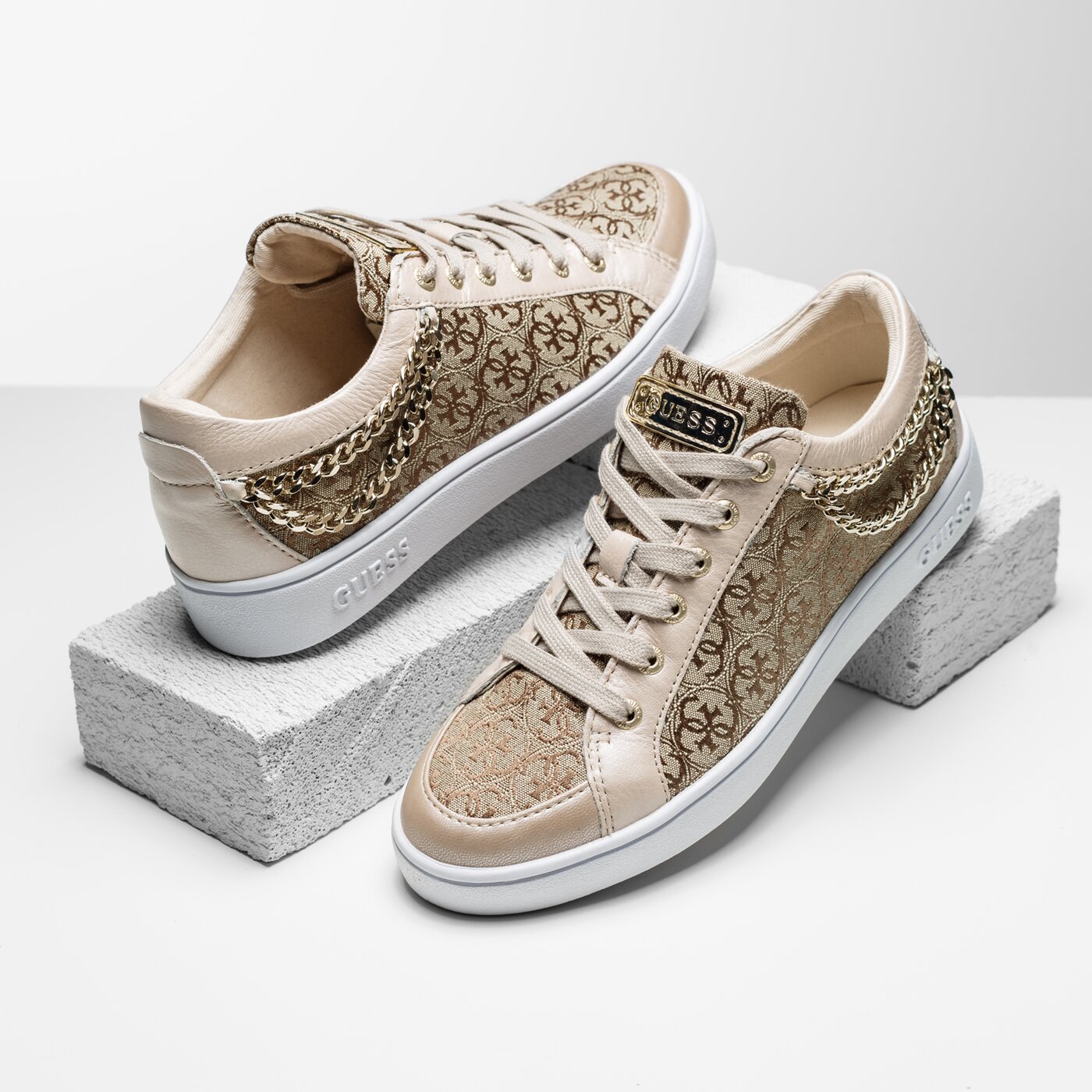 Damskie trampki GUESS GLINNA flgln1fal12beige kolor beżowy