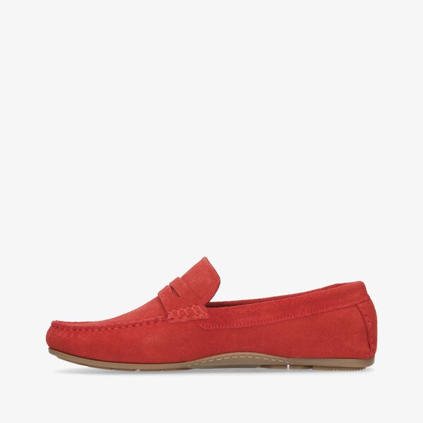Męskie półbuty TOMMY HILFIGER CLASSIC SUEDE DRIVER fm0fm02725xng kolor czerwony