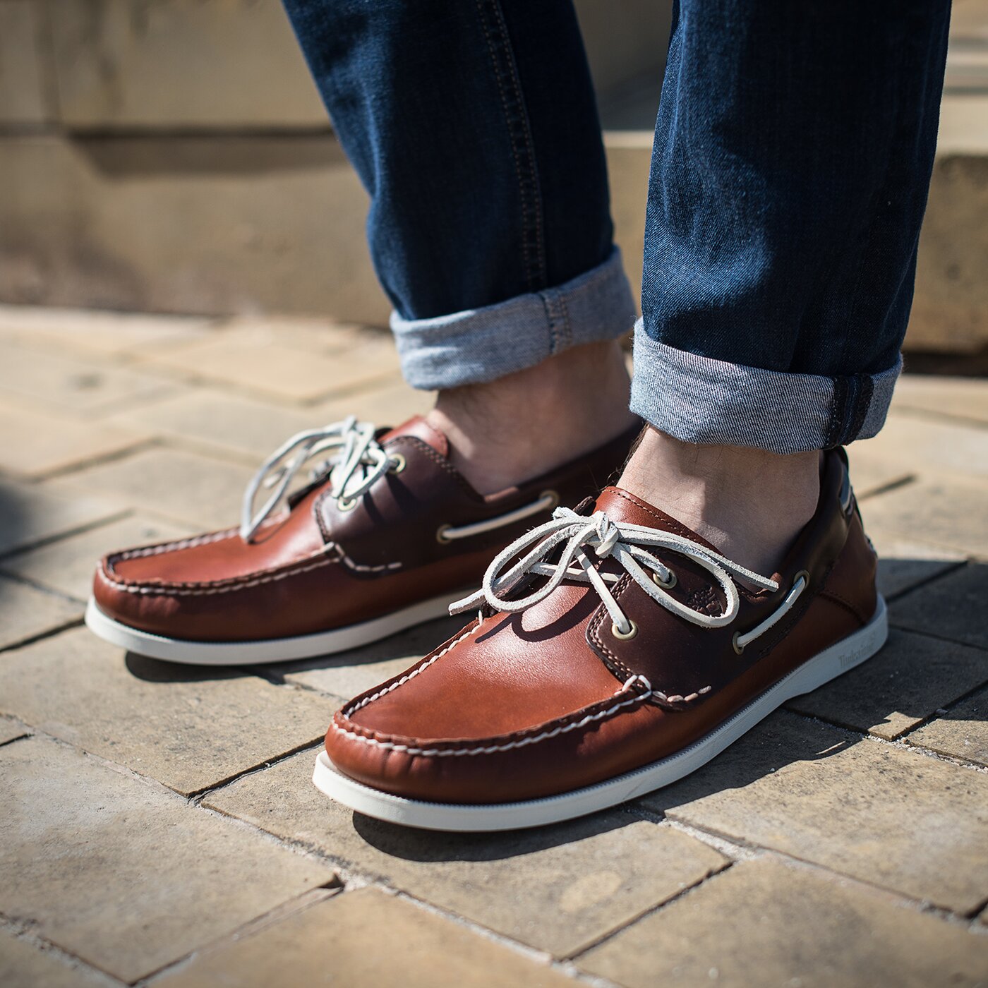 Męskie mokasyny TIMBERLAND HERITAGE CW BOAT 2 EYE a13he kolor brązowy