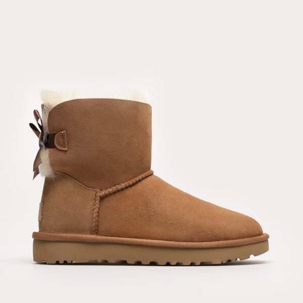 Damskie botki / sztyblety UGG MINI BAILEY BOW II 1016501-chestnut kolor brązowy