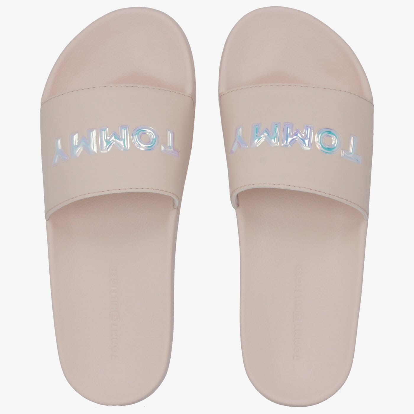 Damskie klapki TOMMY HILFIGER IRIDESCENT DETAIL POOL SLIDE fw0fw04237658 kolor różowy