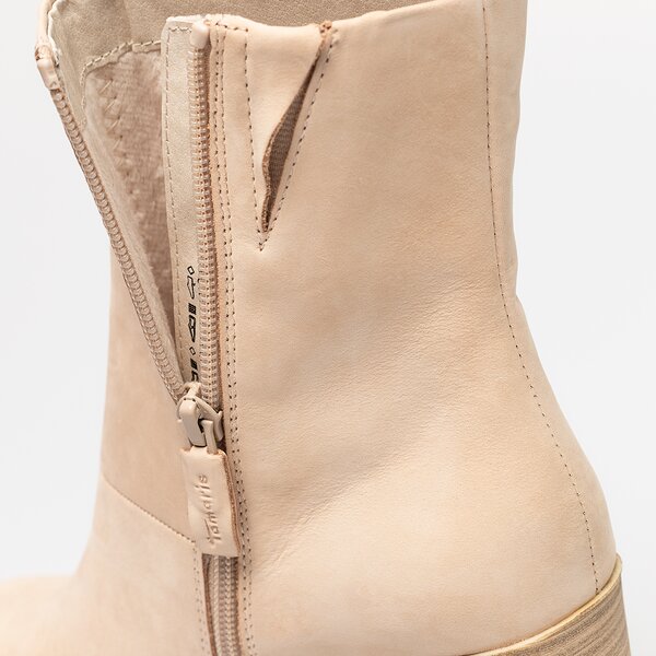 Damskie botki / sztyblety TAMARIS BOOTS 90 IVORY 1-1-25411-29-418 kolor beżowy