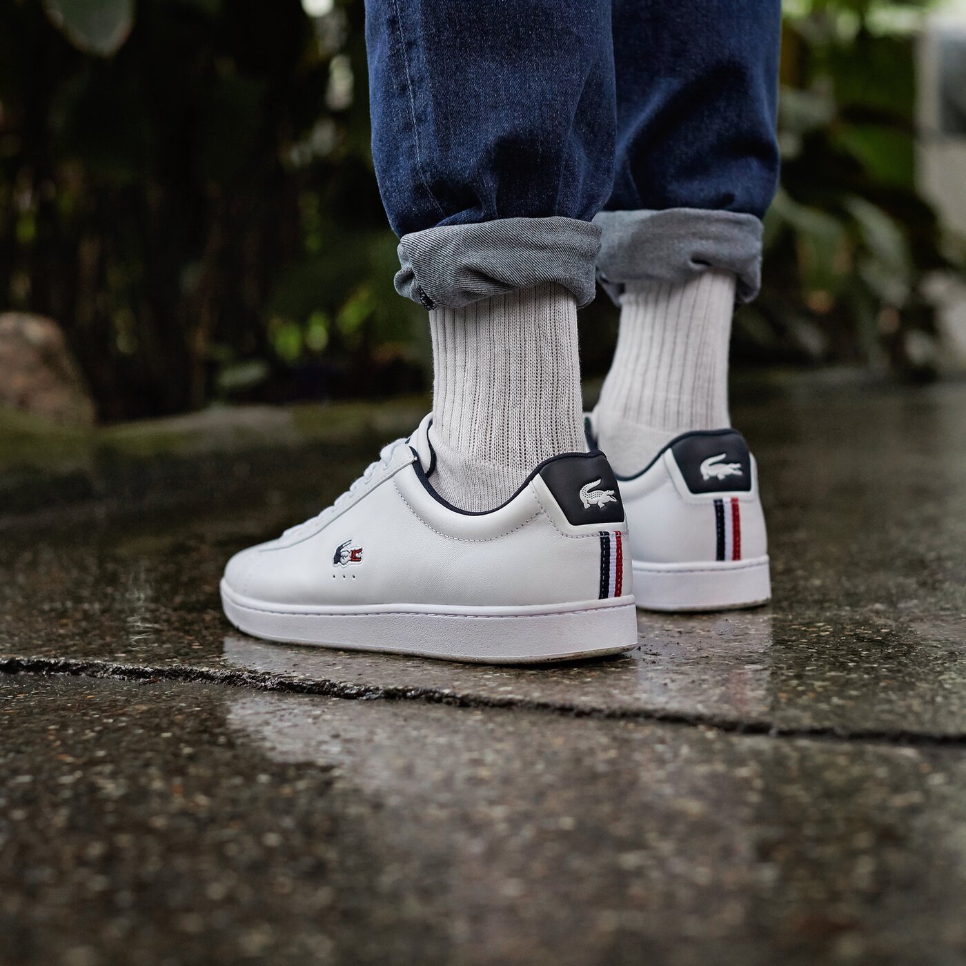 Męskie sneakersy (buty) LACOSTE CARNABY EVO TRI 1 739sma0033407 kolor biały