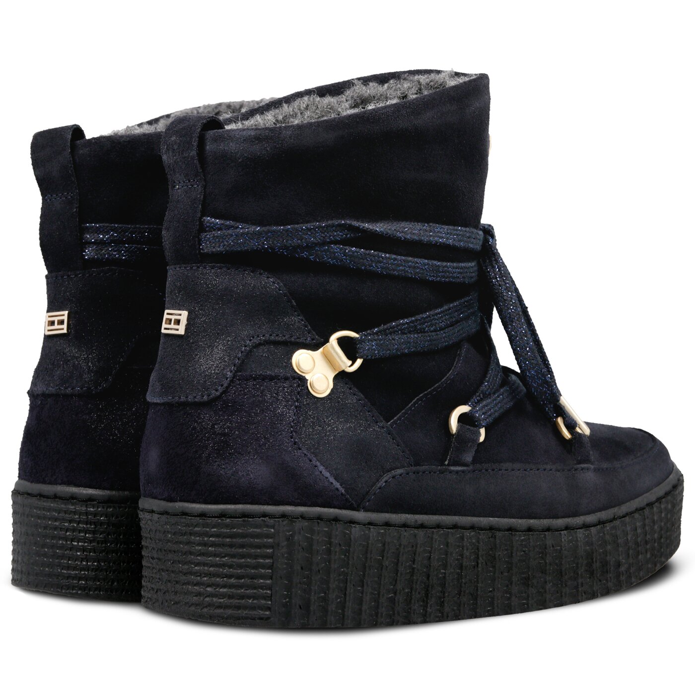 Damskie śniegowce TOMMY HILFIGER COZY WARMLINED SUEDE BOOT fw0fw03437403 kolor granatowy