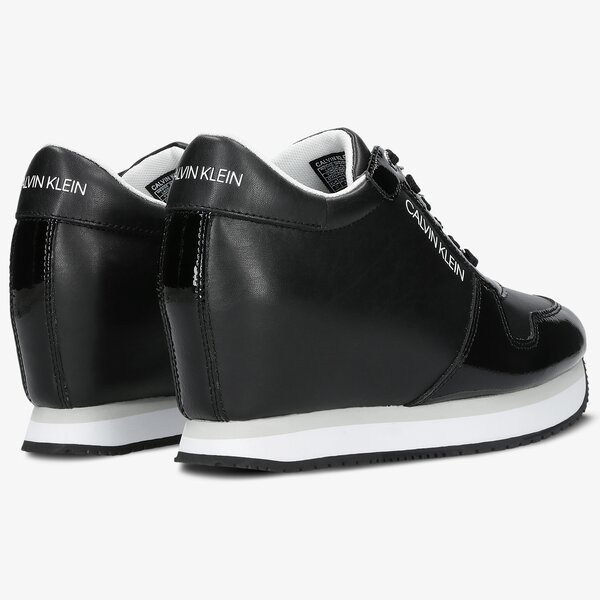 Damskie sneakersy (buty) CALVIN KLEIN WEDGE SNEAKER LACEUP PA-PL yw0yw00169bds kolor czarny