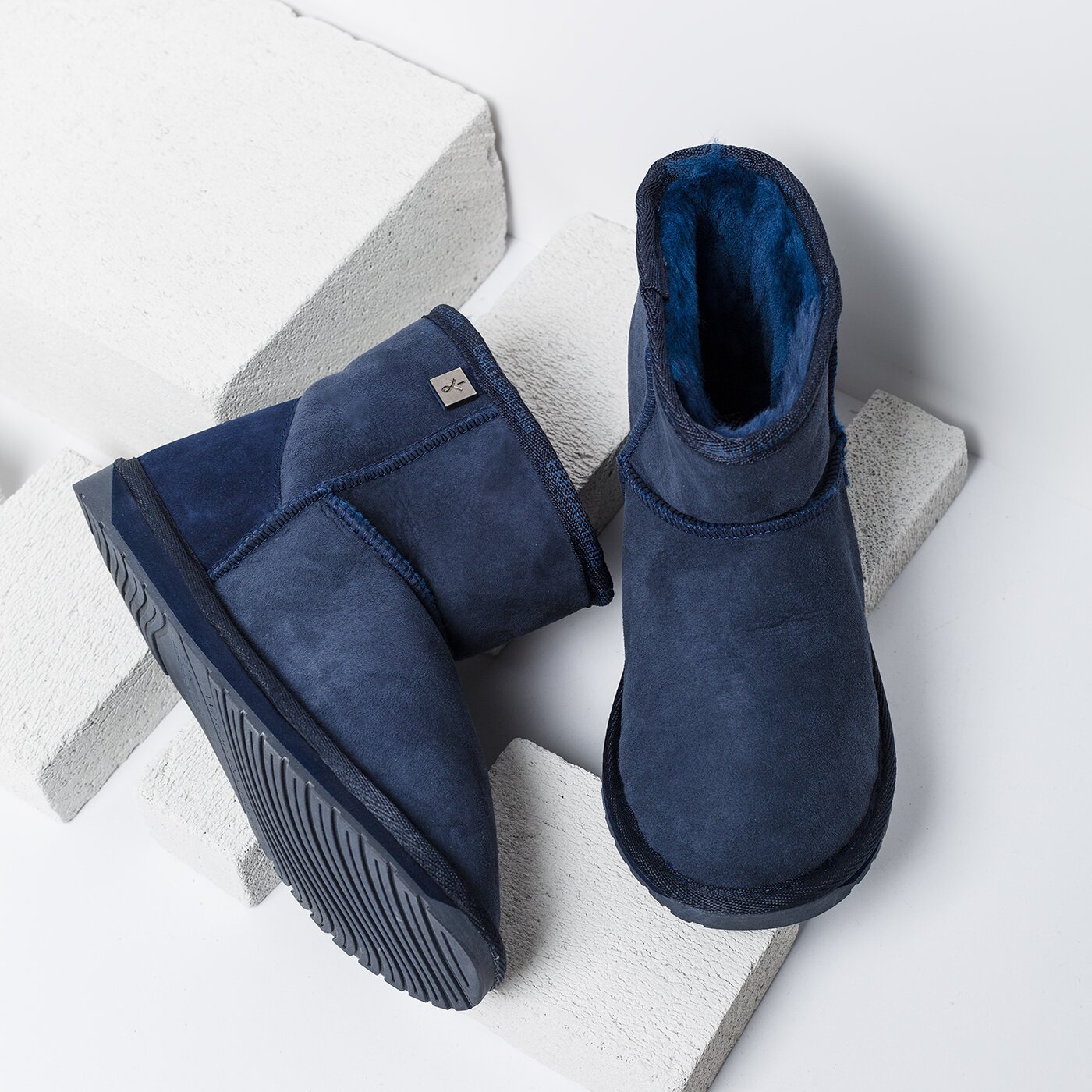 Damskie botki / sztyblety EMU PLATINUM STINGER MINI INDIGO wp10003indigo kolor granatowy