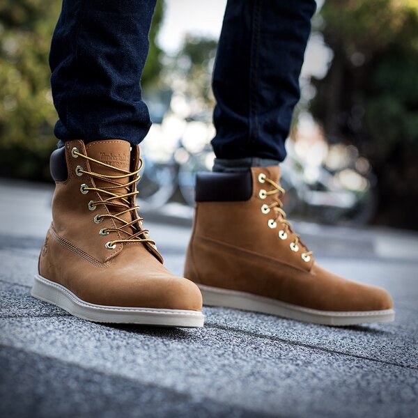 Męskie buty za kostkę TIMBERLAND NEWMARKET 6IN WEDGE 44529 kolor żółty