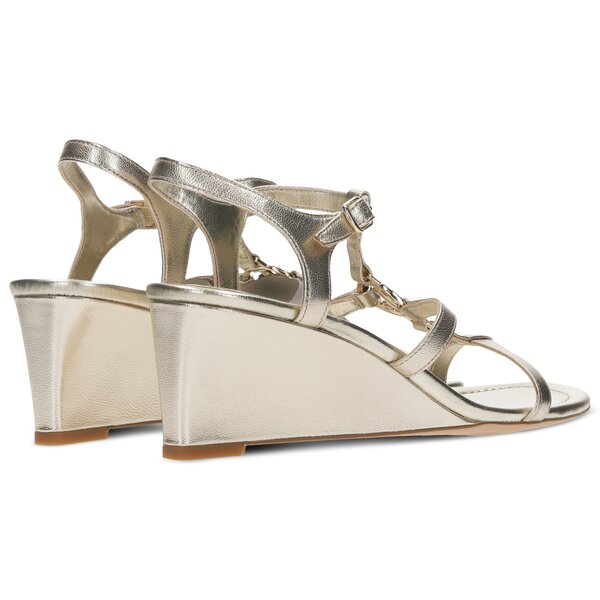 Damskie sandały LAUREN RALPH LAUREN ELINA SANDALS CASUAL WEDGE 802740045001 kolor złoty