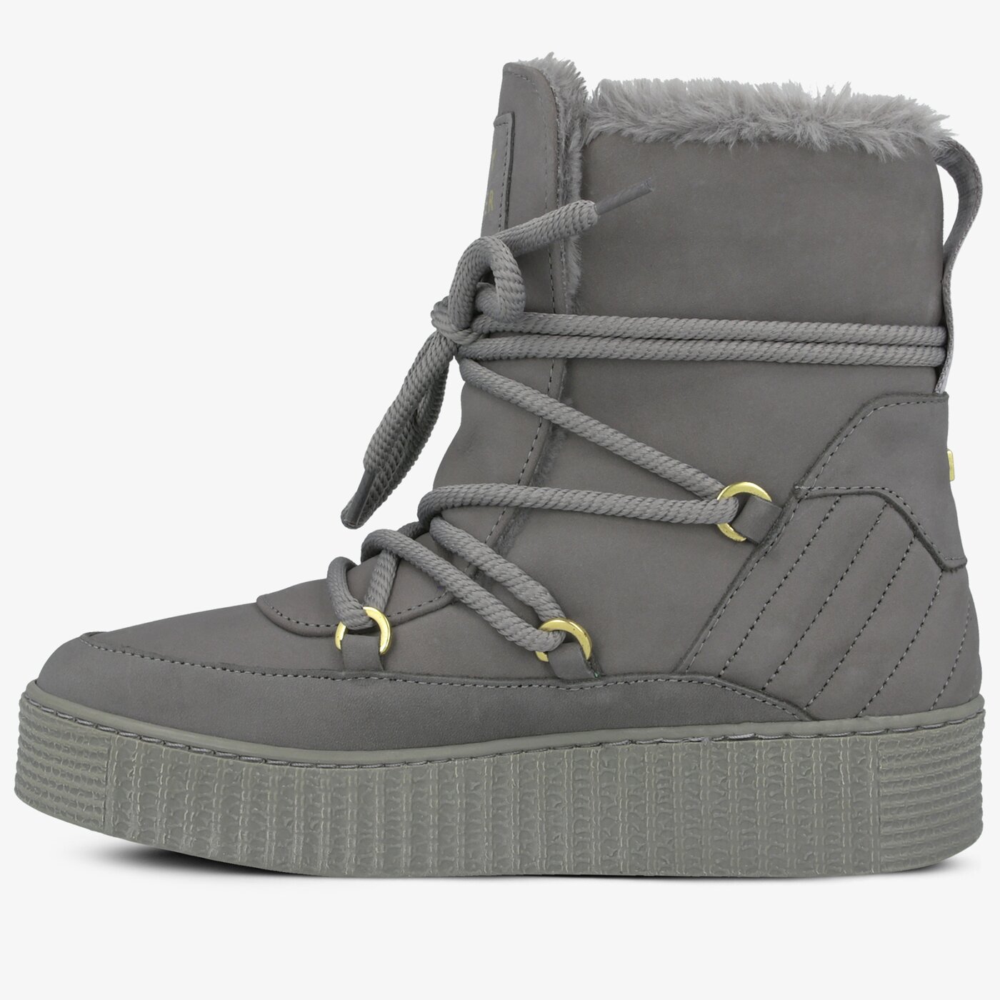 Damskie śniegowce TOMMY HILFIGER COSY BOOTIE fw0fw04401023 kolor szary