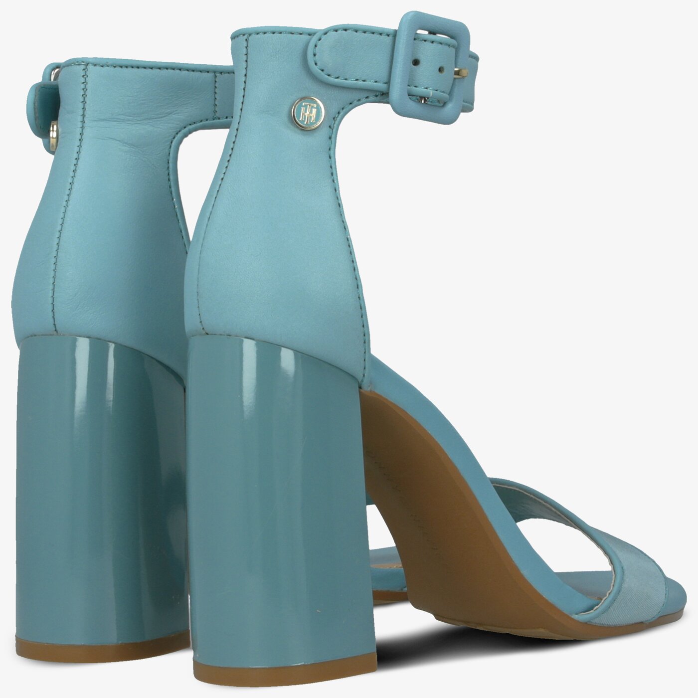 Damskie sandały TOMMY HILFIGER SHATILA 9C1 HEELED SANDAL TOMMY PASTEL fw0fw04116447 kolor niebieski