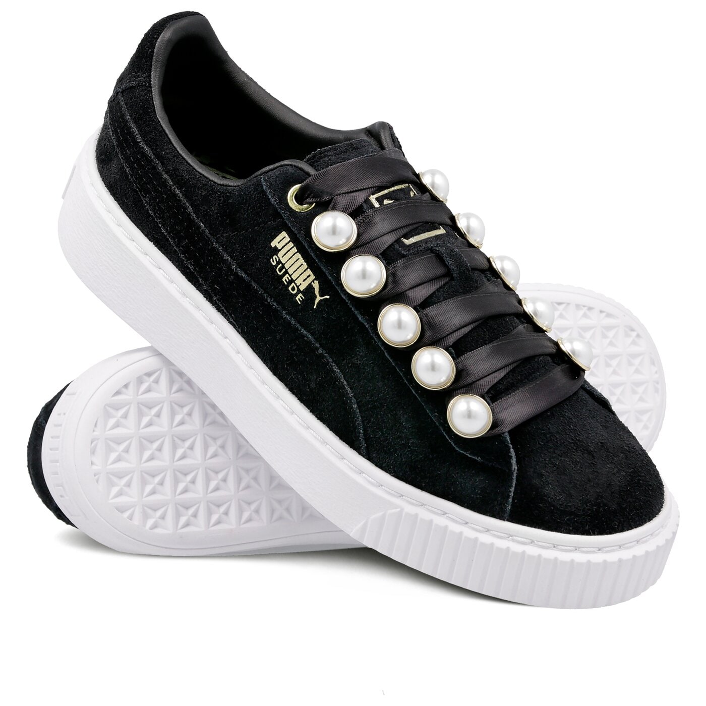 Damskie sneakersy (buty) PUMA SUEDE PLATFORM BLING WN'S 36668801 kolor czarny