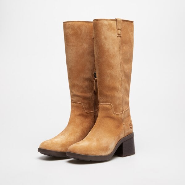 Damskie botki / sztyblety TIMBERLAND BELLEVAUX TALL ZIP UP BOOT tb0a43m8es41 kolor brązowy