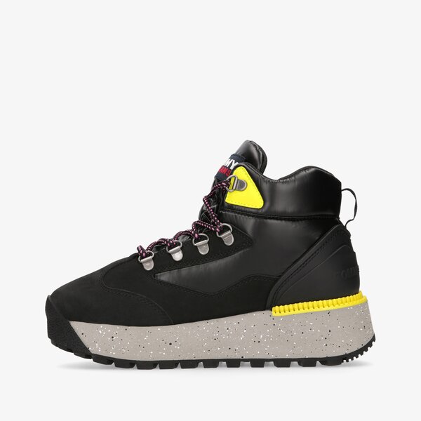Damskie sneakersy (buty) TOMMY HILFIGER TOMMY JEANS HYBRID FLATFORM BOOT en0en01589bds kolor czarny