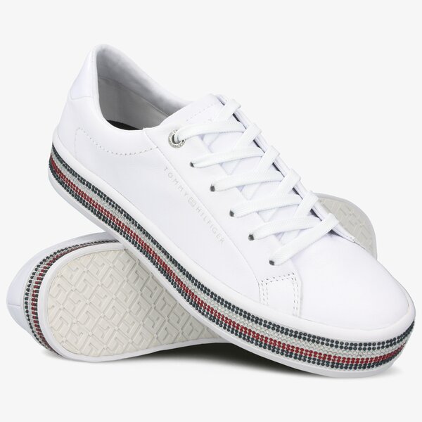 Damskie trampki TOMMY HILFIGER TOMMY JEWELED SNEAKER fw0fw04596ybs kolor biały