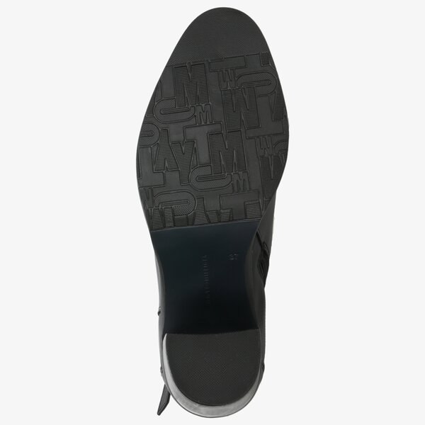 Damskie botki / sztyblety TOMMY HILFIGER TH HARDWARE LEATHER HIGH BOOTIE fw0fw04284990 kolor czarny