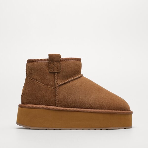 Damskie botki / sztyblety EMU AUSTRALIA FOYFLATFORM MICRO w13073chestnut kolor brązowy