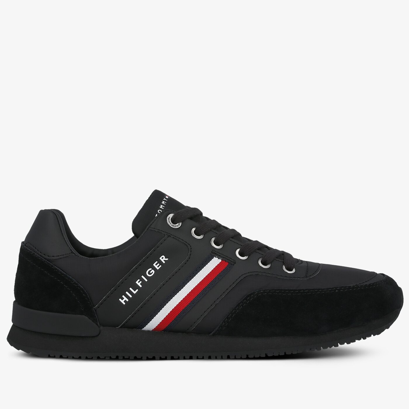 Męskie sneakersy (buty) TOMMY HILFIGER ICONIC MATERIAL MIX RUNNER fm0fm02847bds kolor czarny