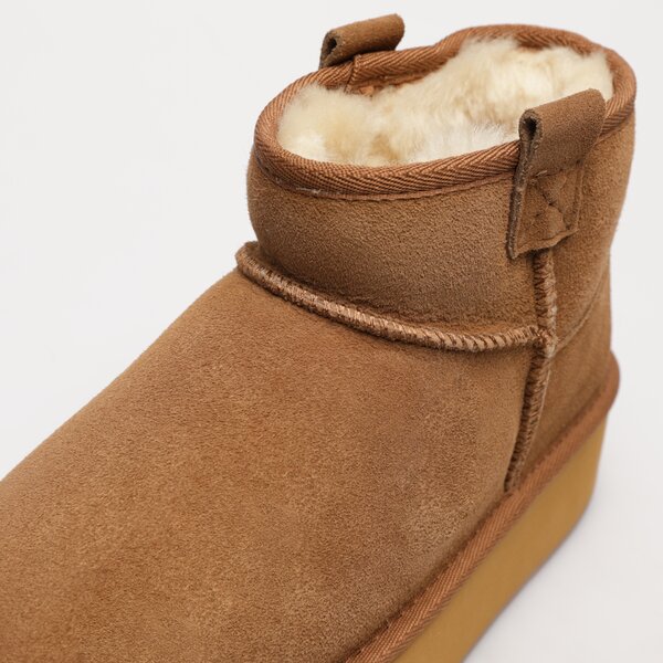 Damskie botki / sztyblety EMU AUSTRALIA FOYFLATFORM MICRO w13073chestnut kolor brązowy