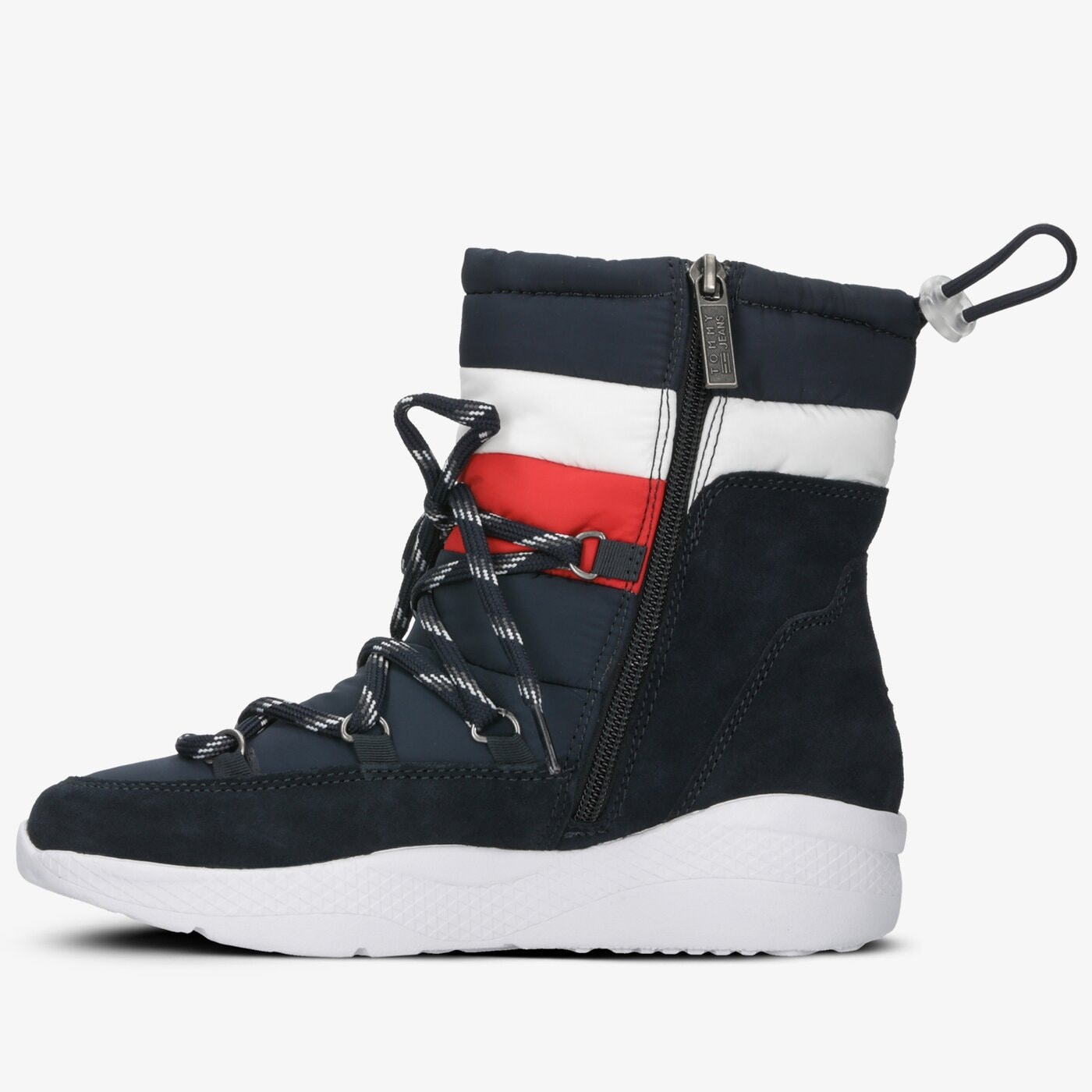 Damskie śniegowce TOMMY HILFIGER CORPORATE PADDED NYLON BOOT en0en00671403 kolor granatowy
