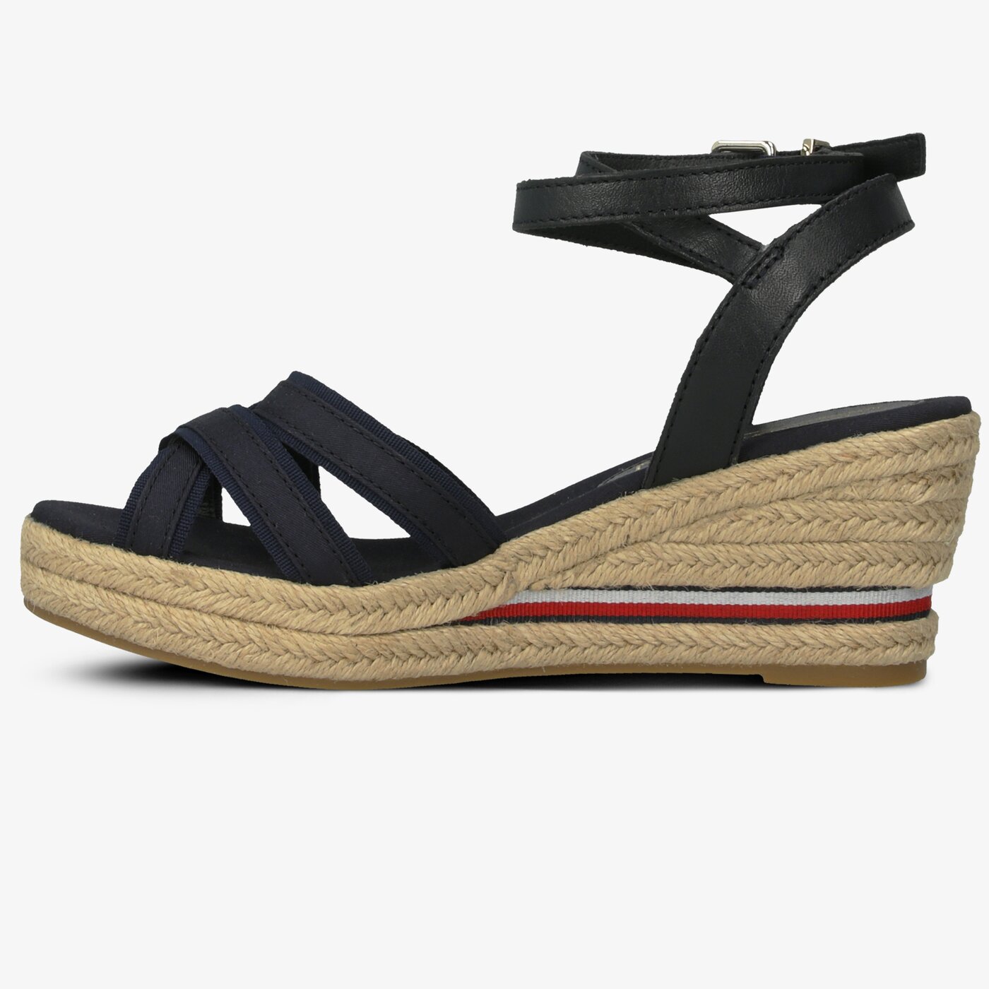 Damskie sandały TOMMY HILFIGER ELBA 60C1 ICONIC ELBA CORPORATE RIBBON fw0fw04056403 kolor granatowy