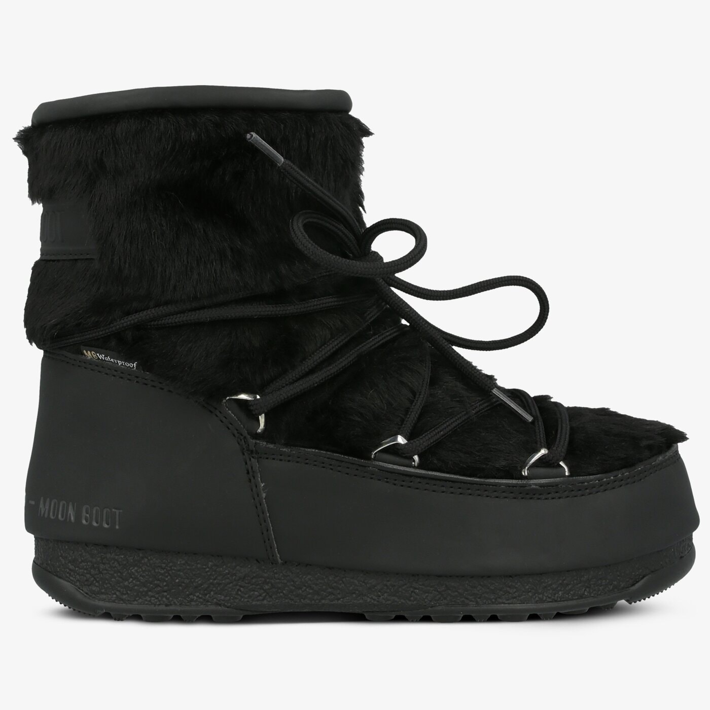Damskie śniegowce MOON BOOT MONACO LOW FUR WP 2  #24009700001# kolor czarny