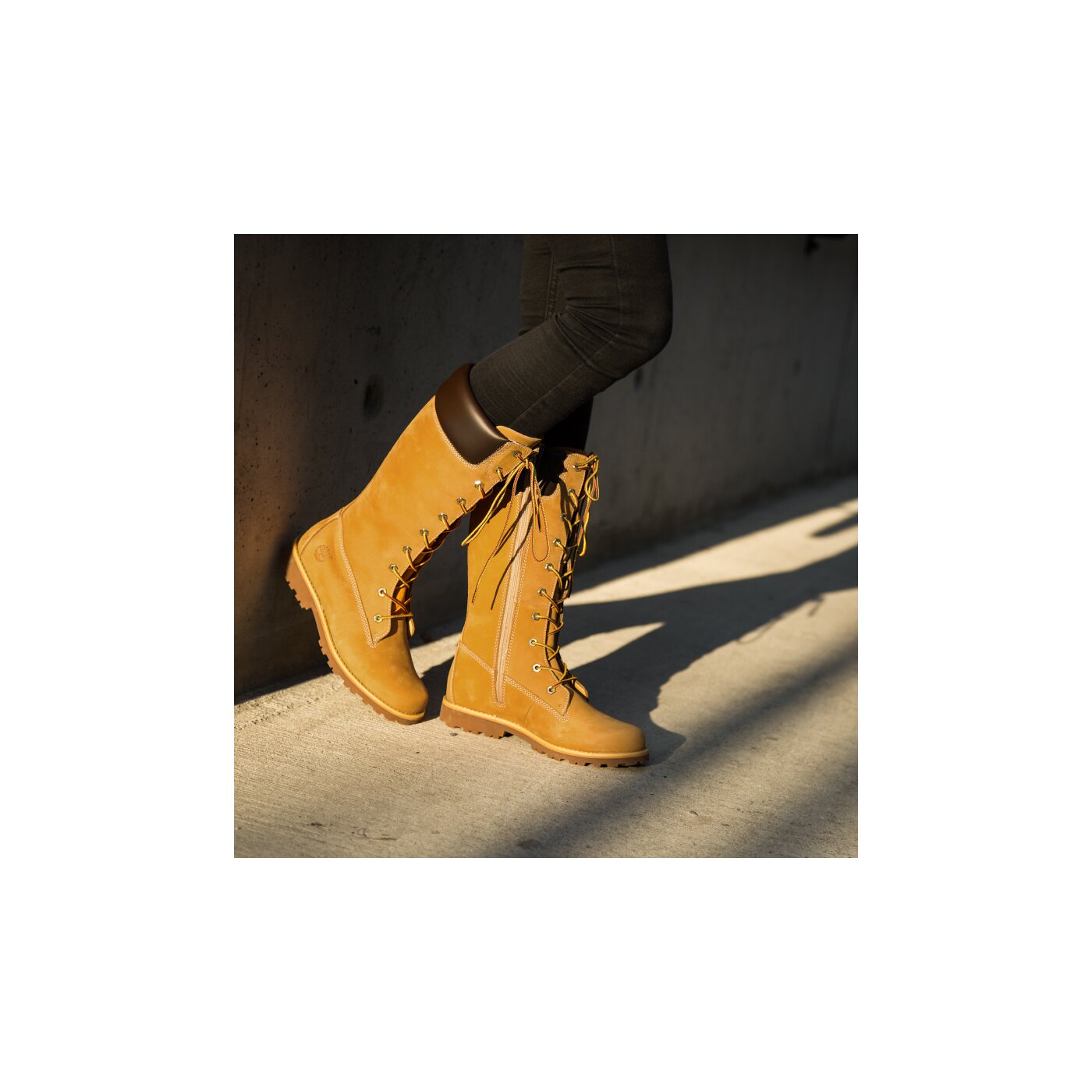 Dziecięce trapery TIMBERLAND GIRLS CLASSIC TALL LACE U 83980 kolor żółty