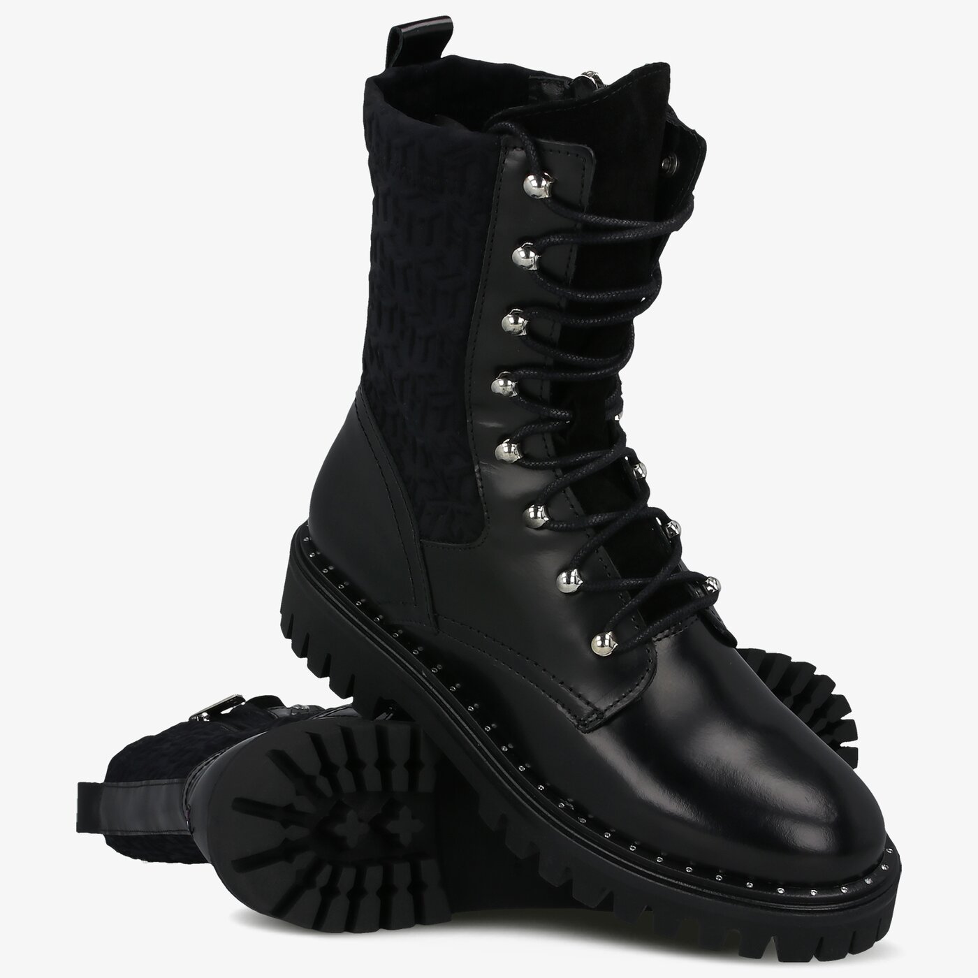 Damskie botki / sztyblety TOMMY HILFIGER HALLY 4C MATERIAL HIGH HEEL BOOT fw0fw05190bds kolor czarny