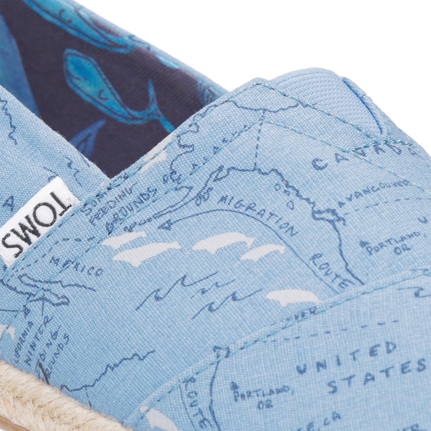 Damskie espadryle TOMS ALPARGATA - THE TOMS ANIMAL INITIATIVE OCEANA 10011563 kolor niebieski