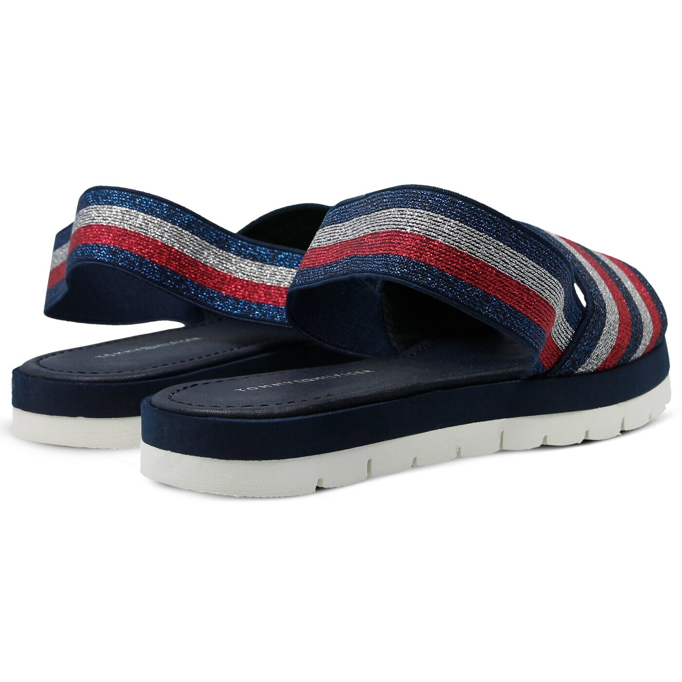 Damskie sandały TOMMY HILFIGER CORPORATE SPARKLE BEACH SLIDE fw0fw02772406 kolor granatowy