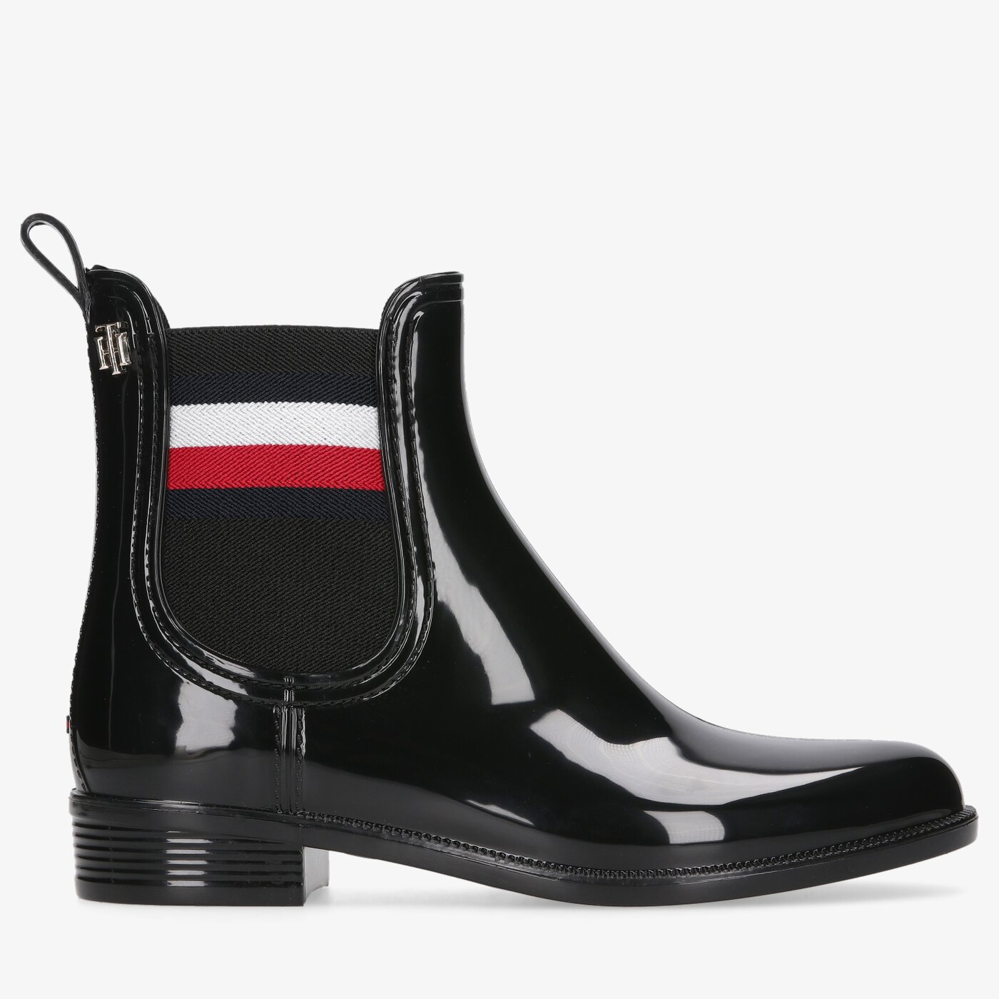 Damskie kalosze (buty gumowe) TOMMY HILFIGER CORPORATE RIBBON RAINBOOT fw0fw05969bds kolor czarny