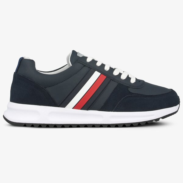 Męskie sneakersy (buty) TOMMY HILFIGER MODERN CORPORATE LEATHER RUNNER fm0fm02662dw5 kolor granatowy