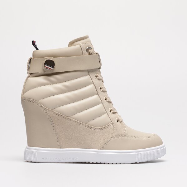 Damskie sneakersy (buty) TOMMY HILFIGER WEDGE SNEAKER BOOT fw0fw06752aci kolor beżowy