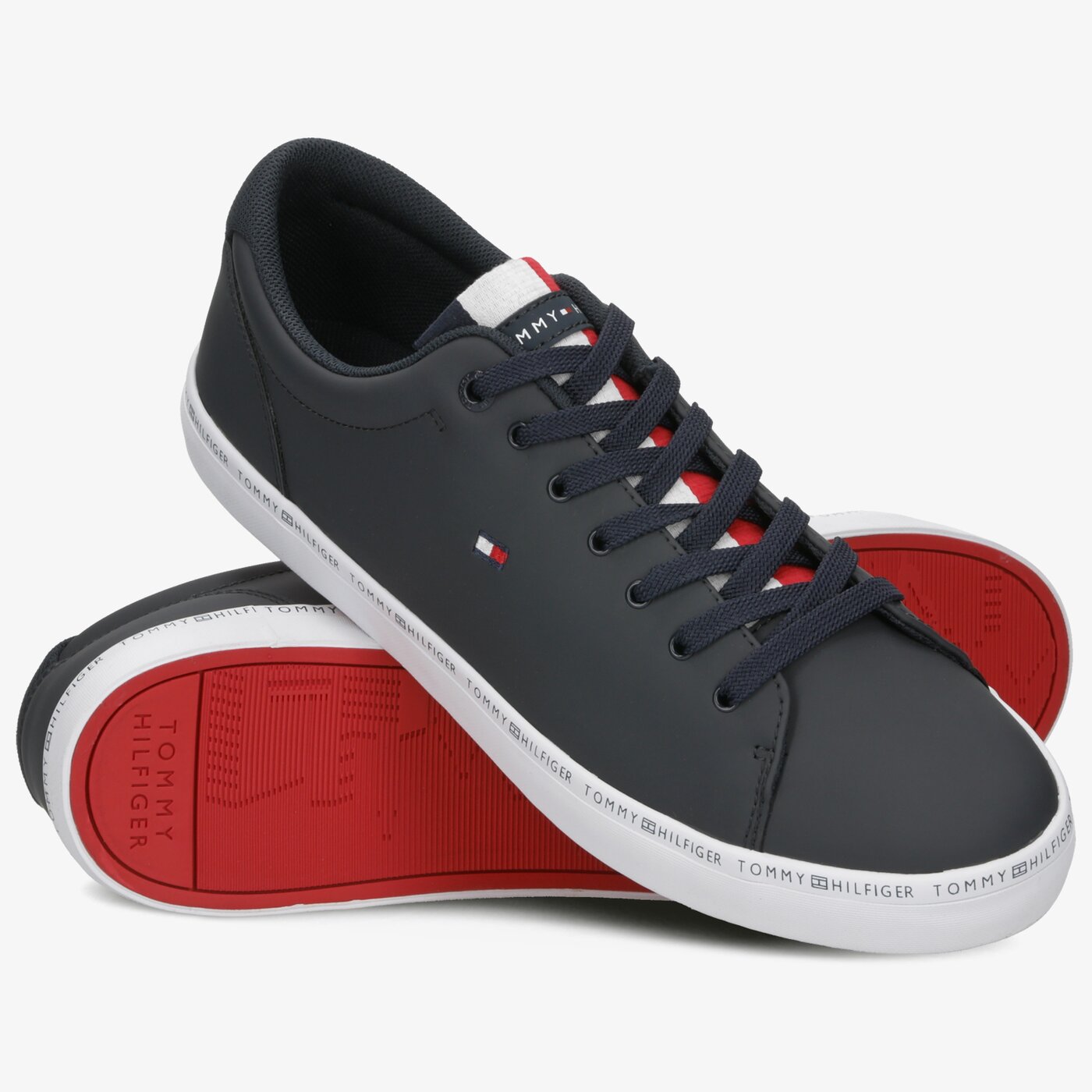 Męskie trampki TOMMY HILFIGER ESSENTIAL LEATHER VULC fm0fm02378403 kolor granatowy