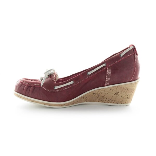 Damskie mokasyny i półbuty TIMBERLAND EK WHITTIER BOAT SLIP-ON 42635 kolor czerwony