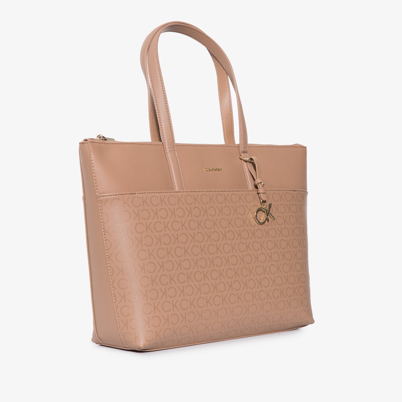 Damska torebka CALVIN KLEIN TOREBKA CK MUST SHOPPER LG EPI MONO k60k6098750he kolor beżowy