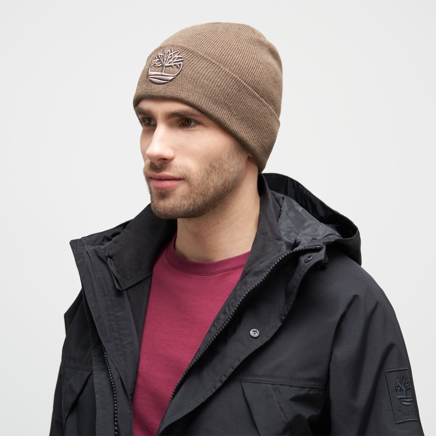 Damska czapka zimowa TIMBERLAND CZAPKA 3D EMBROIDERY BEANIE tb0a65hpbk01 kolor brązowy