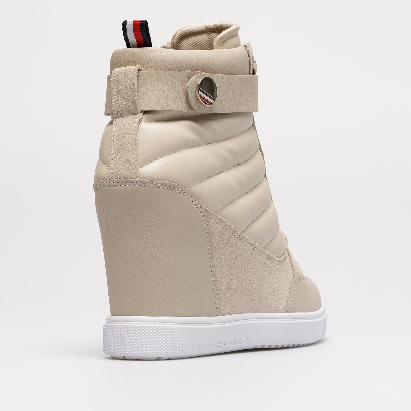 Damskie sneakersy (buty) TOMMY HILFIGER WEDGE SNEAKER BOOT fw0fw06752aci kolor beżowy