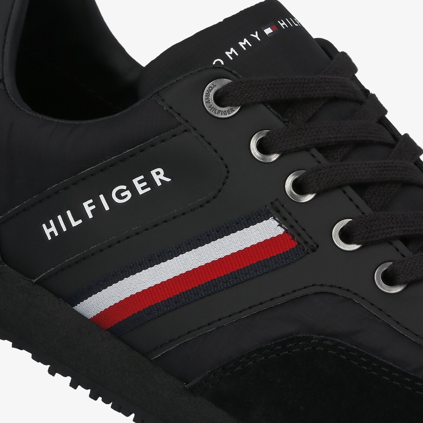 Męskie sneakersy (buty) TOMMY HILFIGER ICONIC MATERIAL MIX RUNNER fm0fm02847bds kolor czarny