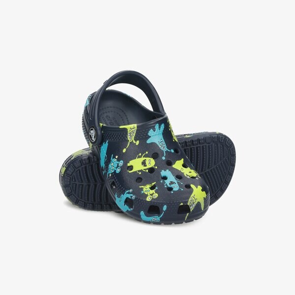 Dziecięce sandały / klapki CROCS CLASSIC MONSTER PRINT CLOG T 206833410i kolor granatowy