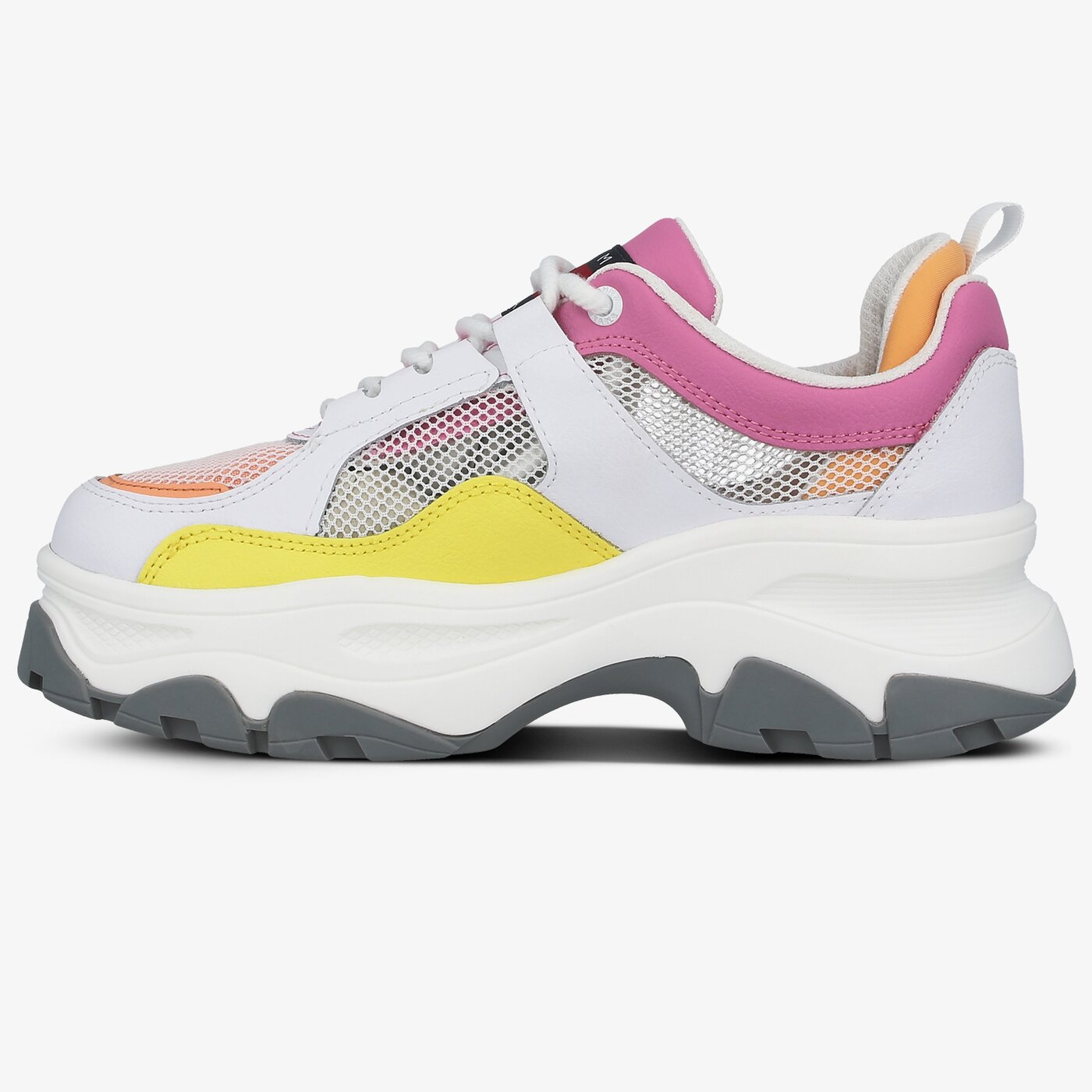 Damskie sneakersy (buty) TOMMY HILFIGER RECYCLED MESH FLATFORM SHOE en0en00808ybs kolor biały