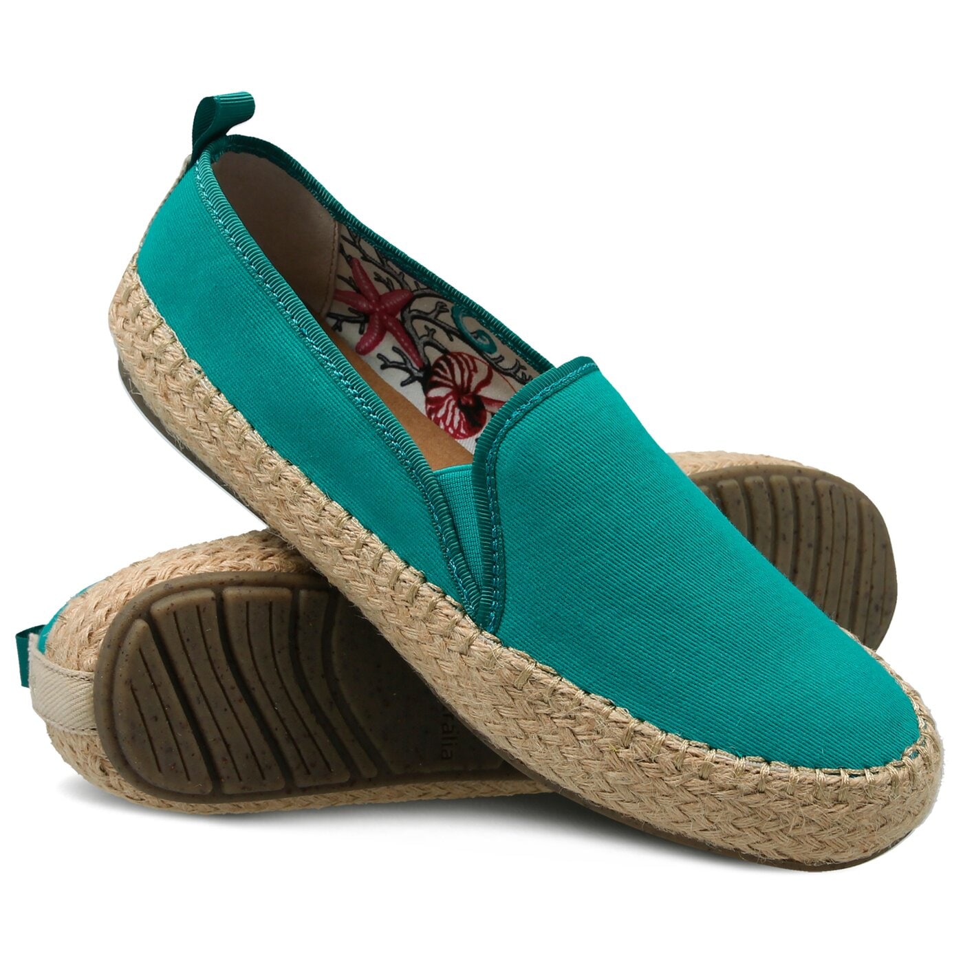 Damskie espadryle EMU GUM LAGOON GREEN w11385lagoongreen kolor zielony