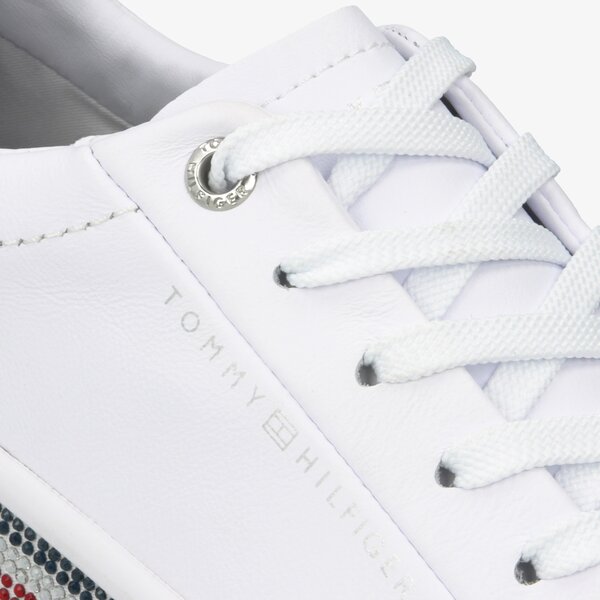 Damskie trampki TOMMY HILFIGER TOMMY JEWELED SNEAKER fw0fw04596ybs kolor biały
