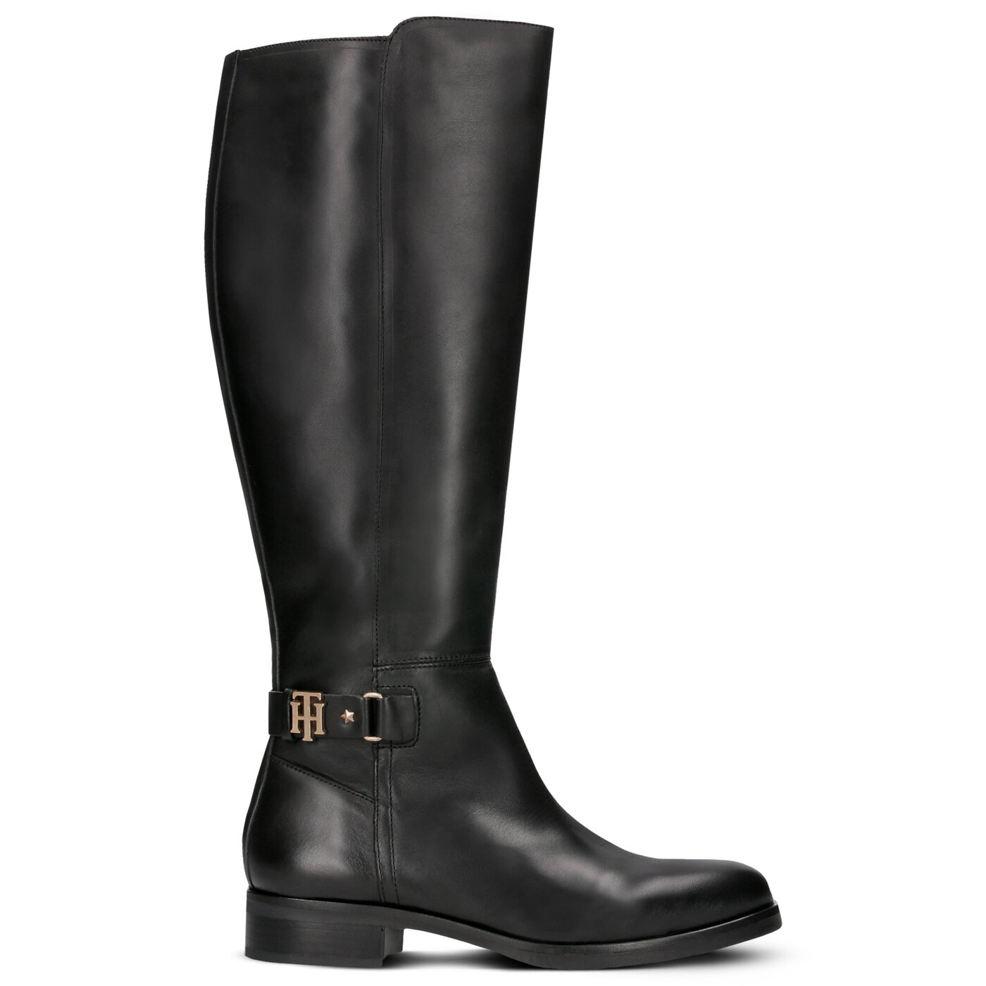 tommy hilfiger th buckle high boot stretch