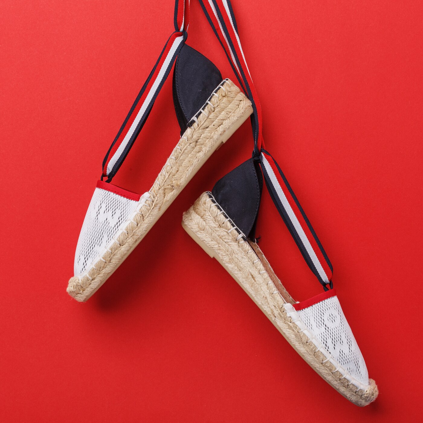 Damskie espadryle TOMMY HILFIGER KIM 5D TOMMY MESH ESPADRILLE SANDAL fw0fw03935020 kolor biały