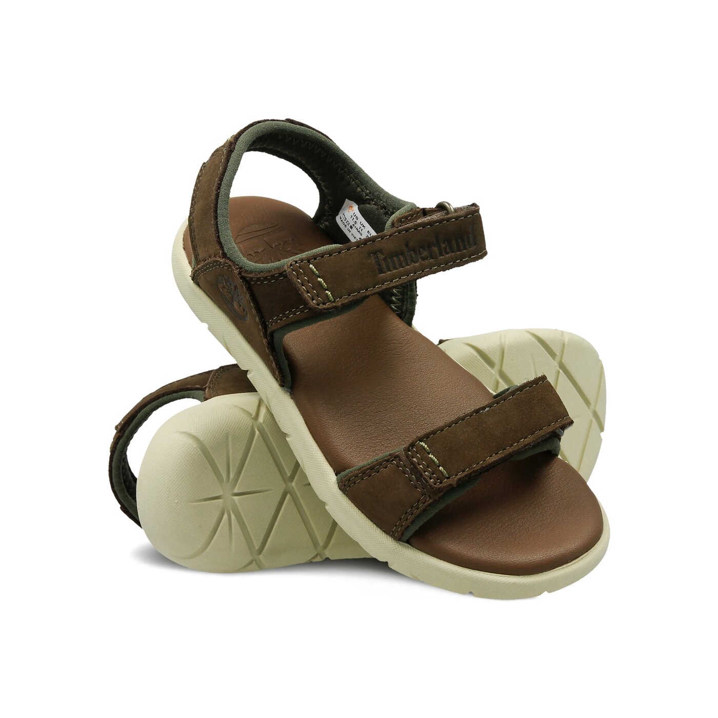 Dziecięce sandały / klapki TIMBERLAND NUBBLE SANDAL LTHR 2 STR ca1rag kolor khaki